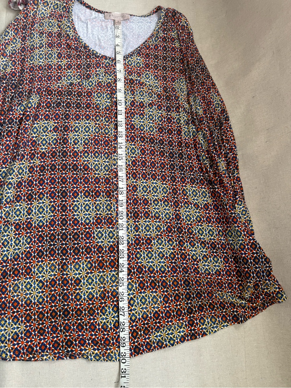 Philosophy Republic Clothing Jewel Tone Tunic Top Long Sleeve Women's Plus 1X - Picture 10 of 11